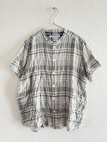 NATURAL LAUNDRY 선염 셔링 퍼머 셔츠
