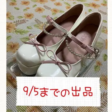 앙크루즈 에나멜 펄 리본 신발