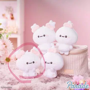 치무무. 후와큐 마스코트 봉제 인형 트윈 테일 앉은 자세