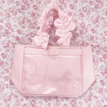 자카마트 프릴 토트백 A4 캔디 핑크
