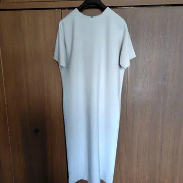 그레이 반팔 롱 원피스