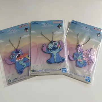 제일복권 리로 & 스티치 H상 모두 모여라 러버 참 3종 스티치