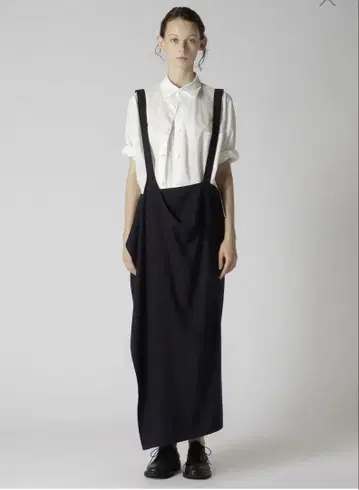 요지야마모토 스트라이프 숄더 스트랩 드레스