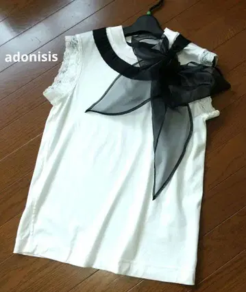 Adonisis 티셔츠 블라우스 리본 튤