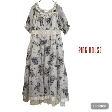 새상품급 핑크하우스 장미 프릴 쉬폰 원피스 PINKHOUSE