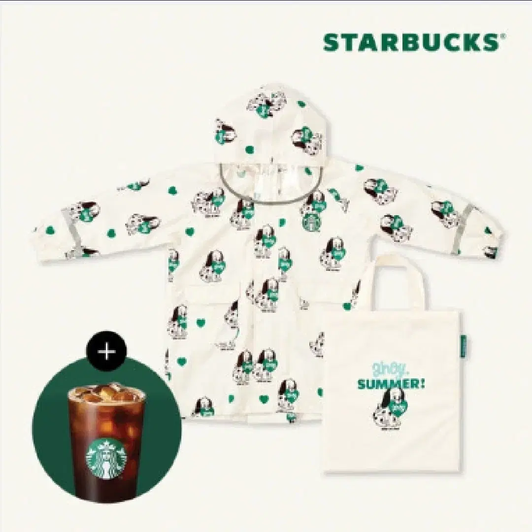 [Starbucks] Bebe De Pino White Raincoat (M)