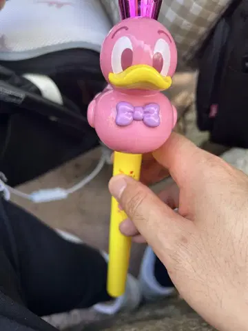 오리 캐릭터 응원봉 핑크 약 20cm