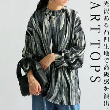 patterntorso antiqua 아트 패턴 긴팔 상의 블랙 계열