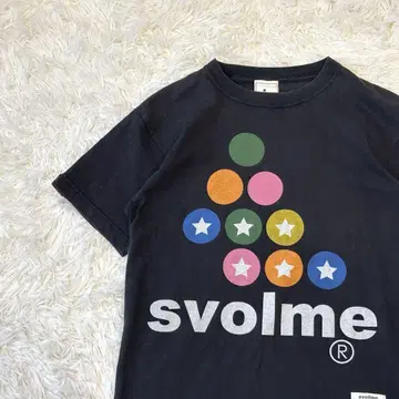 SVOLME 티셔츠 블랙 M 페이드 컬러 로고 스포츠 MIX