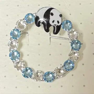 PANDA panda LIFE 스와로브스키 크리스탈 브로치 블루