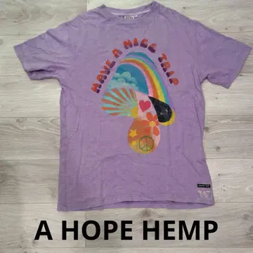 AHOPE HEMP 반팔 티셔츠 남성용 호프 헴프 버섯 패턴