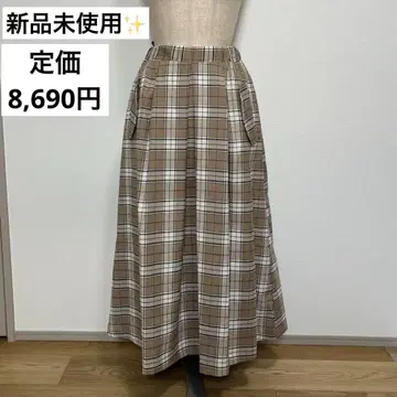 포르투 스커트 체크 무늬 허리 턱 스커트