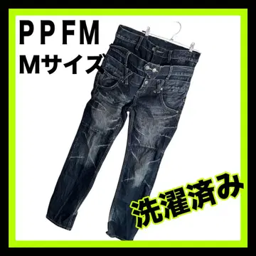 PPFM M 사이즈 더블 허리 데님/진 팬츠 빈티지