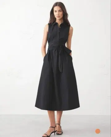 BANANA REPUBLIC 원피스 허리 리본 블랙 셔츠 원피스