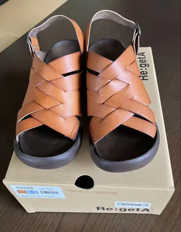 Re:getA 리게타 샌들 가죽 컴포트 웨지솔 S 사이즈