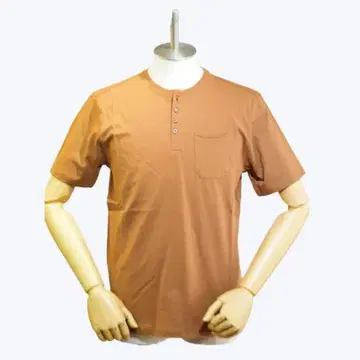 [새상품/미사용] SEINSE 브라운 헨리넥 티셔츠 면 XL