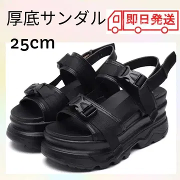 통굽 샌들 블랙 25cm