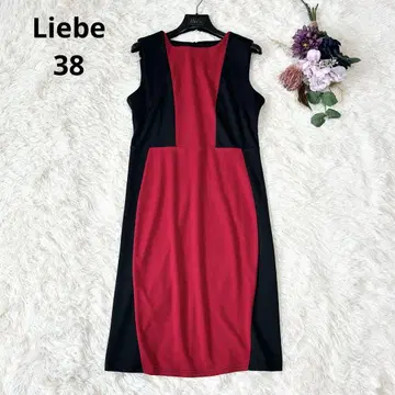 아비스테 Liebe 리에베 바이컬러 슬리브리스 원피스 레드 블랙