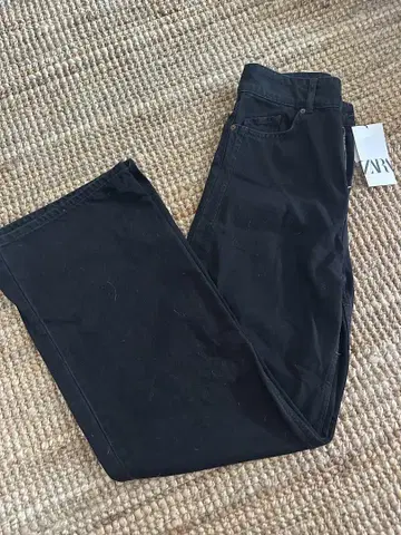 자라 블랙 와이드 레그 데님