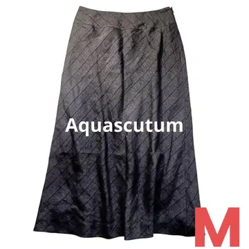 Aquascutum 린넨 롱 스커트 그레이 9호