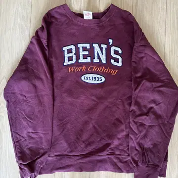 BEN'S 버건디 맨투맨 EST.1935
