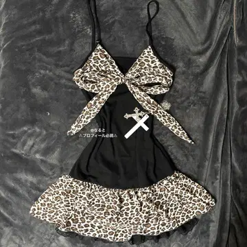 히메 갸루 헤이세이 레오파드 레이스 그런지 00년대 마즈 스타일 프릴