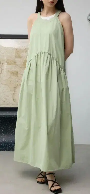 AZULbymoussy 홀터넥 개더 원피스