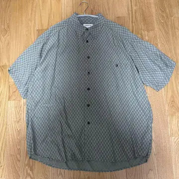 claiborne XL 구제 의류 기하학 패턴 반팔 셔츠