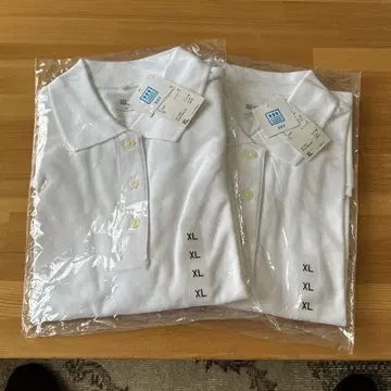유니클로 피케 셔츠 화이트 화이트