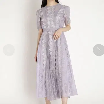 snidel 레이스 플리츠 플레어 원피스 라벤더