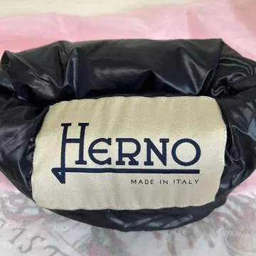 Herno 이탈리아제 블랙 다운, 리브 모자 남녀 공용