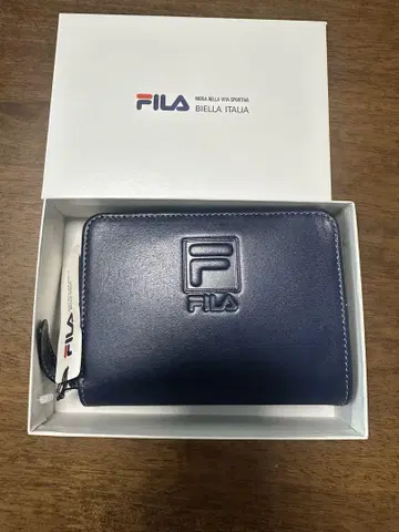 휠라 지갑 새상품 가죽 블루 파랑 두겹 휠라 레어