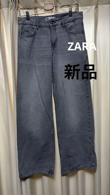 자라 라이트 그레이 와이드 레그 데님