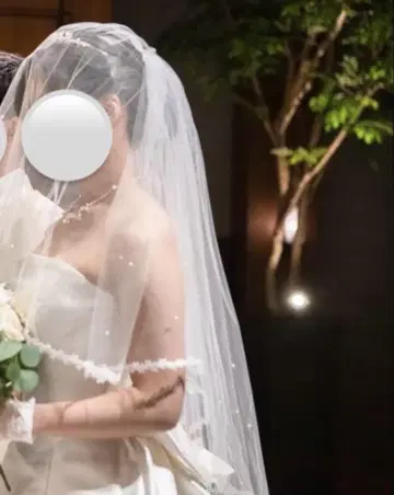 웨딩 베일 꽃무늬 자수 장식