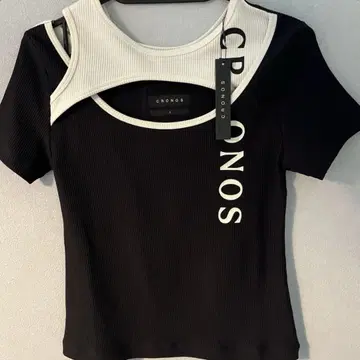 CRONOS 비대칭 티셔츠 S 사이즈 블랙