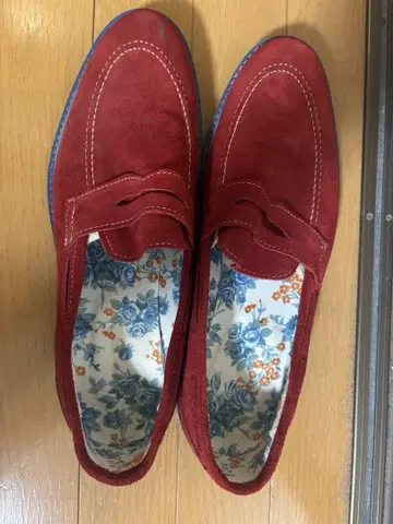 이탈리아제 스웨이드 신발 빨간색