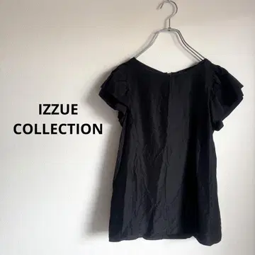 IZZUE COLLECTION 프렌치 슬리브 프릴 탑 실크 100%