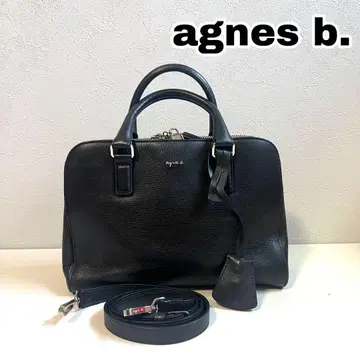 agnes b. 에네스베 핸드백 숄더 2way 블랙 가죽