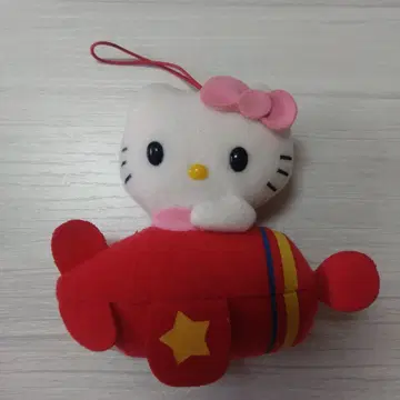 헬로키티 비행기 마스코트 키링. 레어