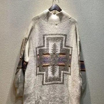 PENDLETON 펜들턴 네이티브 무늬 니트 원피스 베이지
