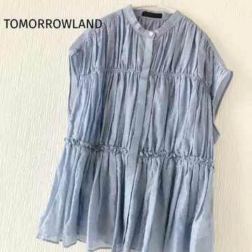완판 새상품급 TOMORROWLAND 코튼 실크 블라우스