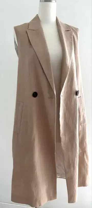 자라 롱 린넨 베스트