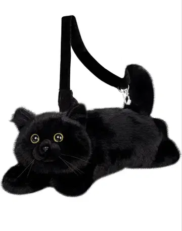 Chongker 고양이 봉제 인형 고양이 모양의 백팩 블랙 귀여운 고양이
