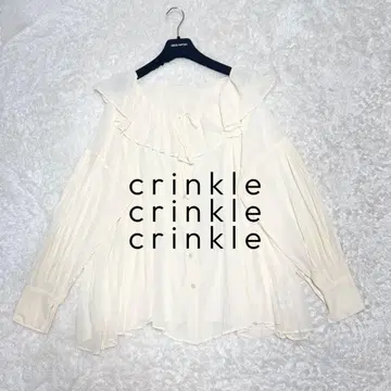 crinkle crinkle crinkle 시어 코튼 플레어 블라우스