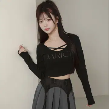 Darich 크랙 로고 크로스 탑