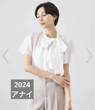 2024년 아나이 시어 오간자 보타이 블라우스