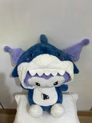 상어 후드 부착 봉제 인형 50*33cm 새상품, 미사용