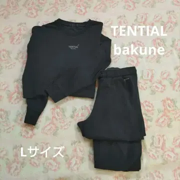 TENTIAL BAKUNE 맨투맨 긴팔 상하의 블랙