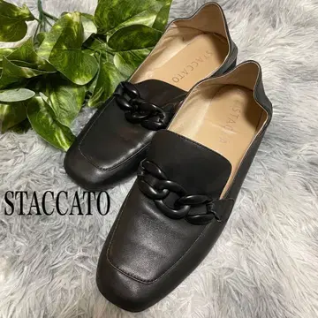STACCATO 블랙 가죽 로퍼 24.5cm