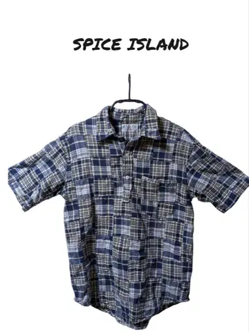 SPICE ISLAND 체크 무늬 반팔 셔츠